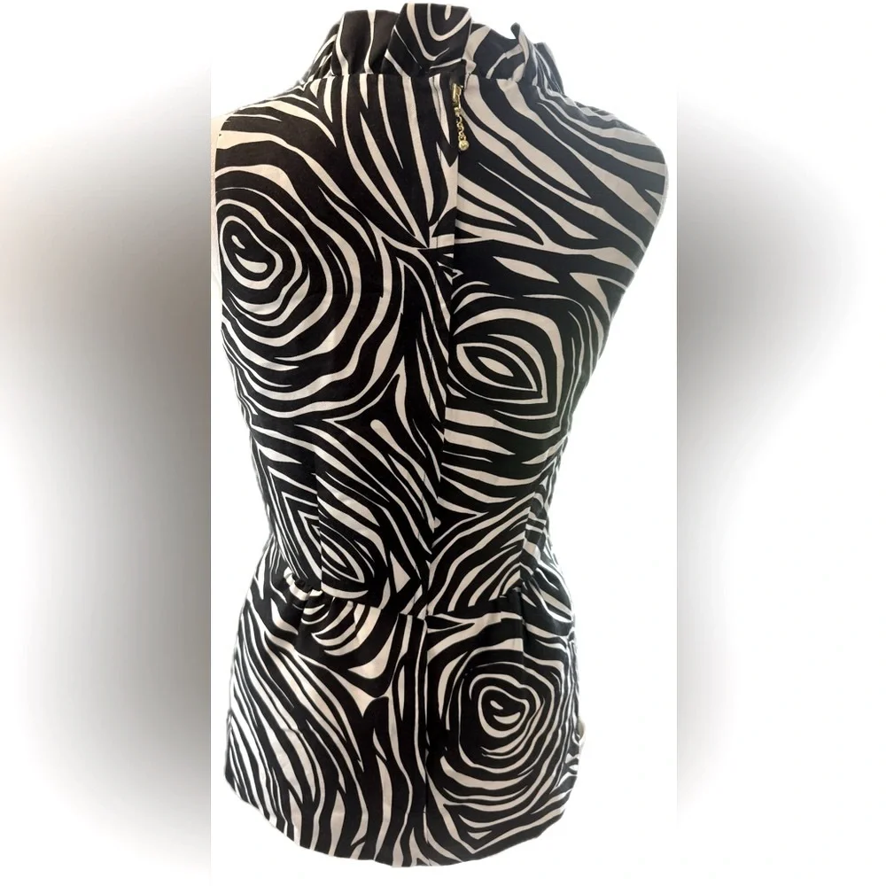 Kate Spade Look For the Silver Lining Zebra Peplum Sleeveless Top 2